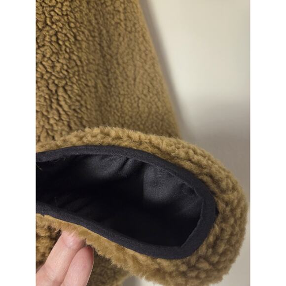 North Face Men’s XL Extreme Pile Fleece Zip Jacket Coat Khaki Brown Sherpa - Picture 6 of 10